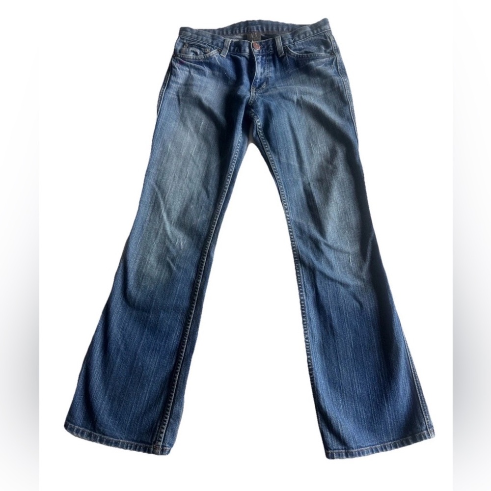 Armani Exchange Low Rise Boot Cut Classic Women's Blue Flared Jeans Y2k fit
